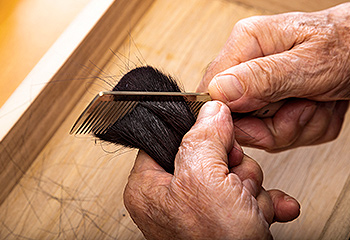 Fine hair (cutting of puffed up hair)